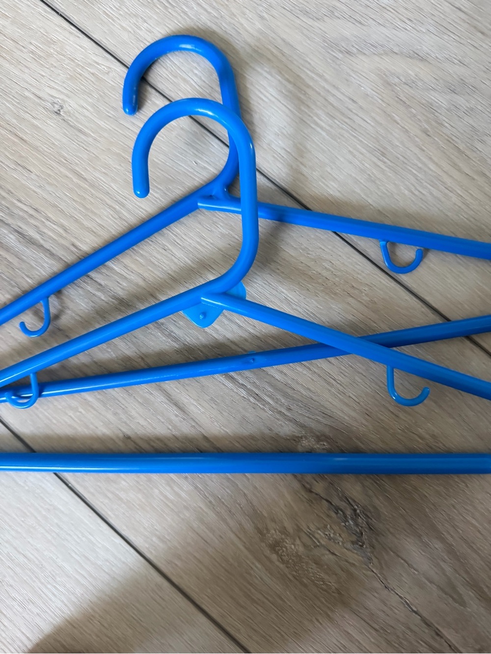 Bright Blue Plastic Clothing Hangers - Set of 20. 10 dollars kids